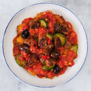 Mediterranean Style Tomato, Steak & Vegetable Stew with Brown Rice & Kalamata Olives