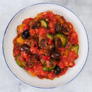 Mediterranean Style Tomato, Steak & Vegetable Stew with Brown Rice & Kalamata Olives