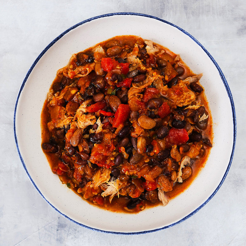 Pulled Pork Stew with Beans & Sausage