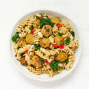 Garlic Wine Pasta with Chicken Meatballs